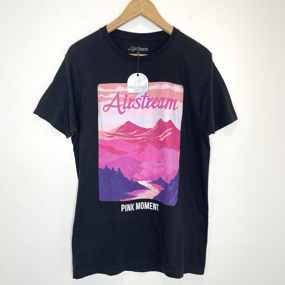Airstream Pink Moment Sunset T Shirt Mens Medium Black